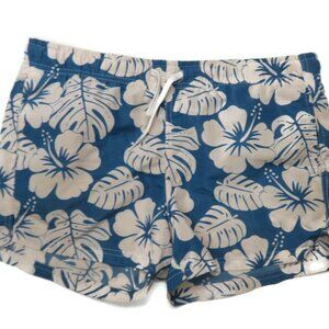 Tex Blue Floral Lined Swim Shorts Trunks Mens Large Hawaiian